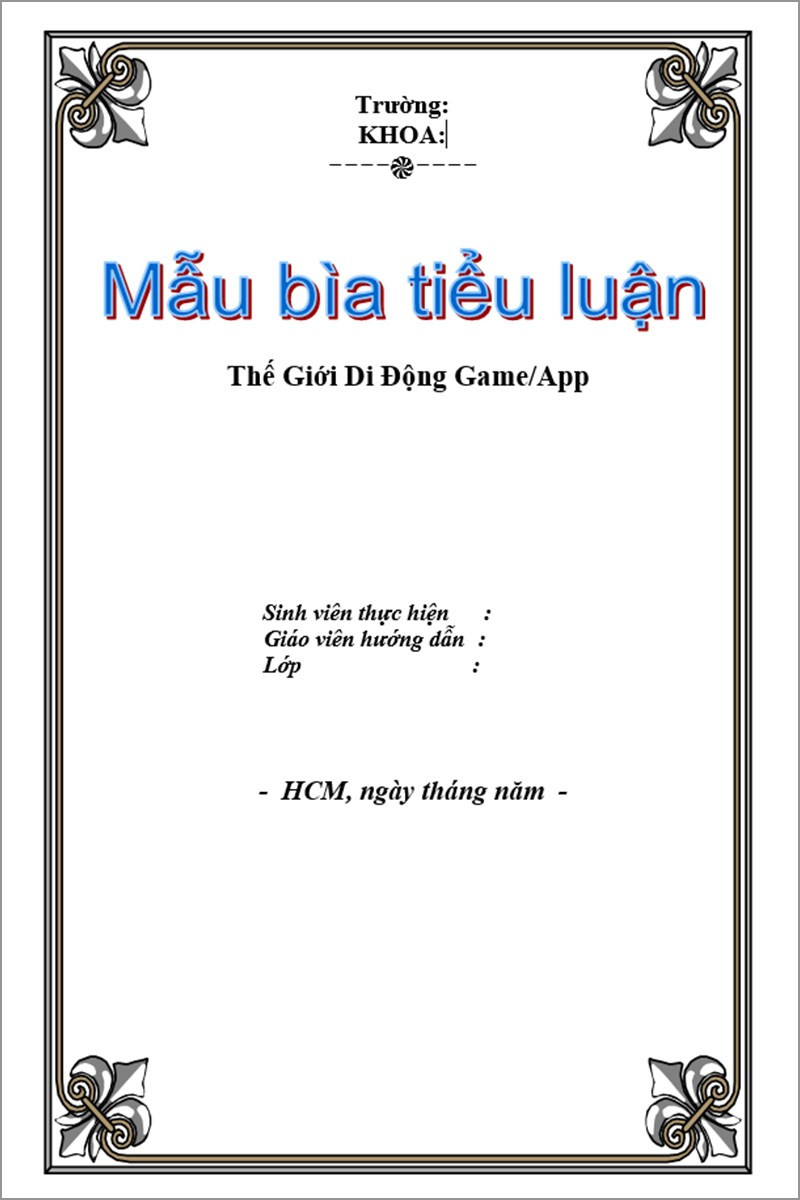 Mẫu tiểu luận số 1