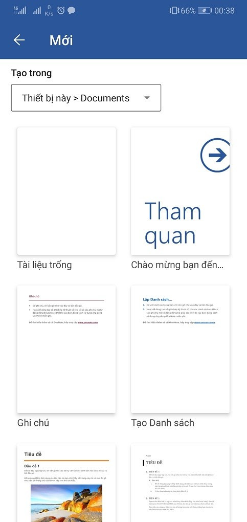 Microsoft Word trên điện thoại