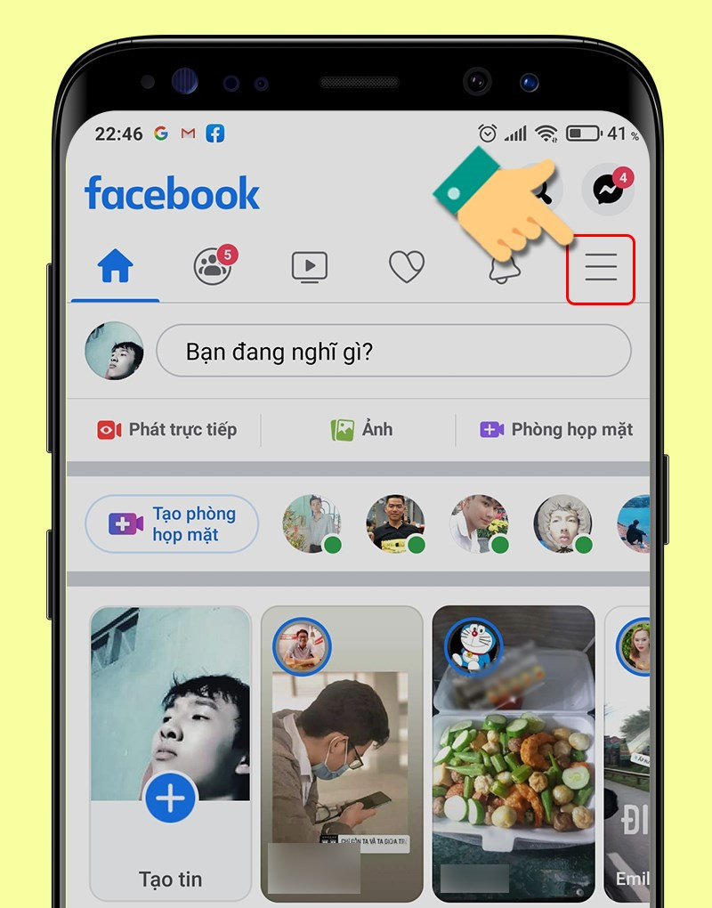 Mở ứng dụng Facebook