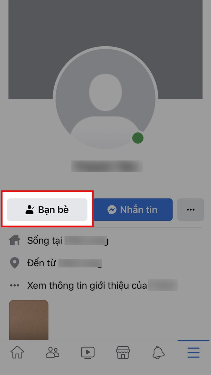 Nhấn biểu tượng Bạn bè