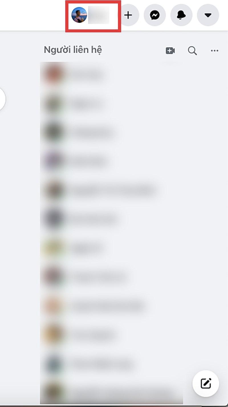 Nhấn vào ảnh đại diện trên Facebook máy tính