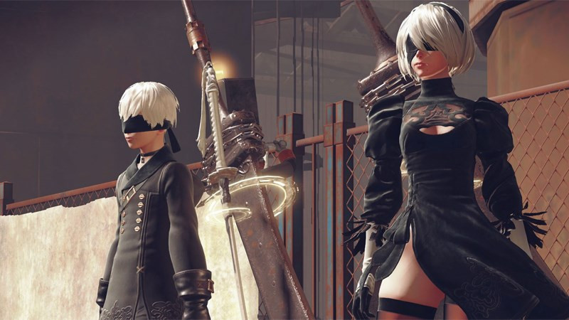 NieR: Automata - 2B chiến đấu với máy móc