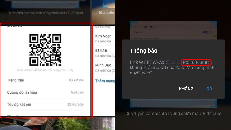 Quét mã QR để xem mật khẩu WiFi