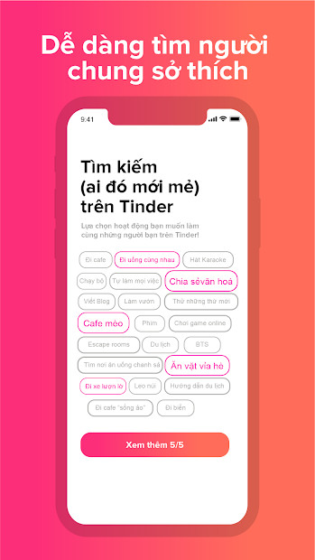 Screenshots Tinder- Ứng dụng hẹn hò, tìm người trò chuyện, kết bạn, làm quen