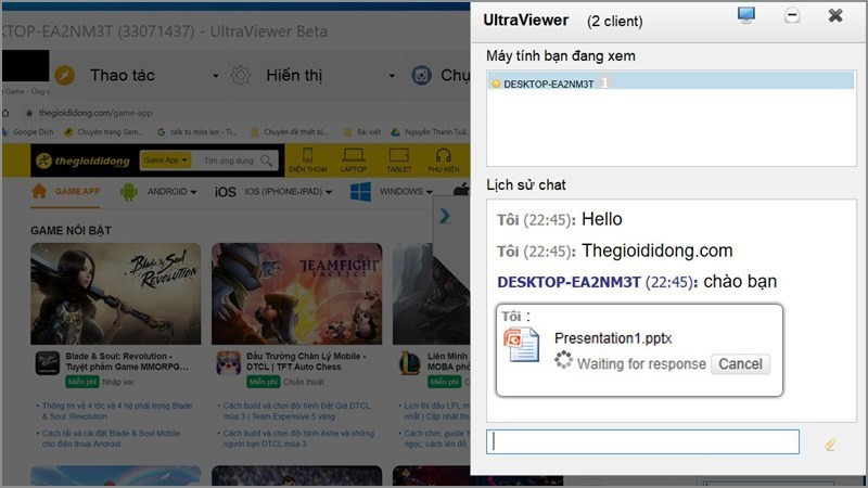 Screenshots UltraViewer: Phần mềm điều khiển máy tính từ xa, truyền file nhanh chóng