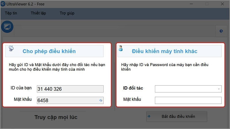 Screenshots UltraViewer: Phần mềm điều khiển máy tính từ xa, truyền file nhanh chóng