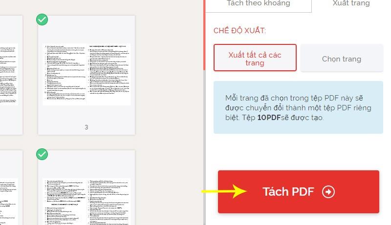 Tách PDF và tải về