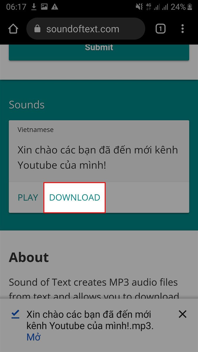 Tải file MP3 về máy