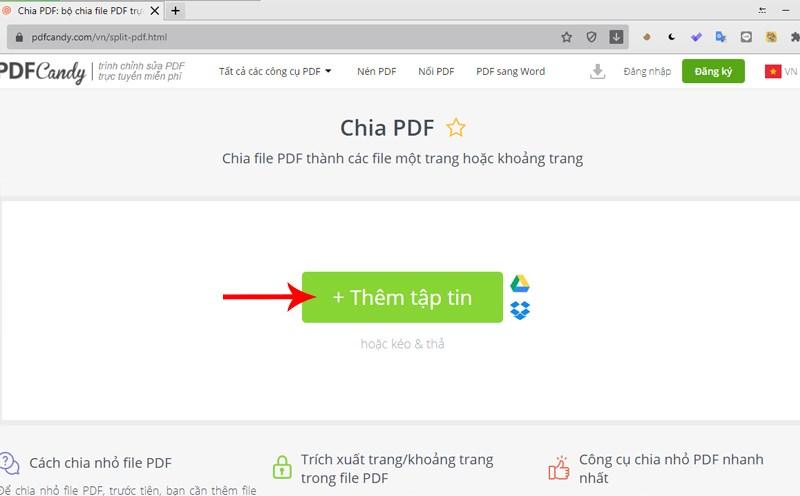 Tải file PDF lên PDF Candy