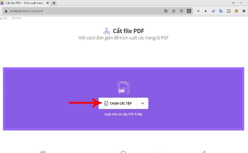 Tải file PDF lên SmallPDF