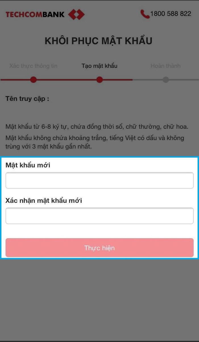 Tạo mật khẩu mới