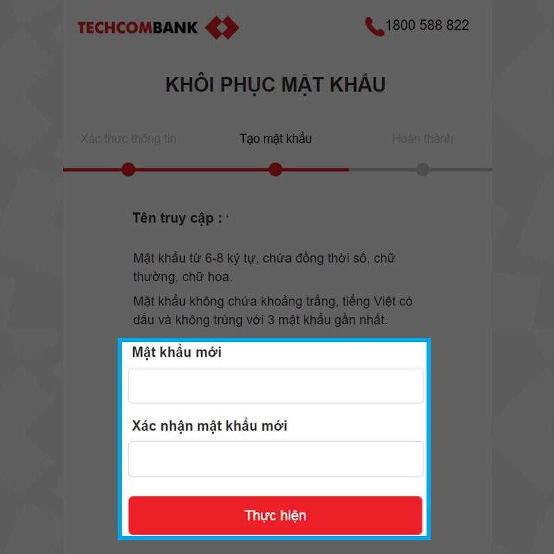 Tạo mật khẩu với và nhấn Thực hiện