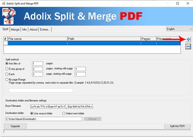 Thêm file PDF vào Adolix Split