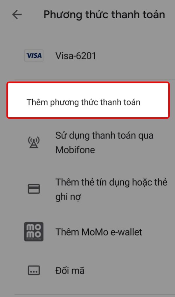 Thêm phương thức thanh toán