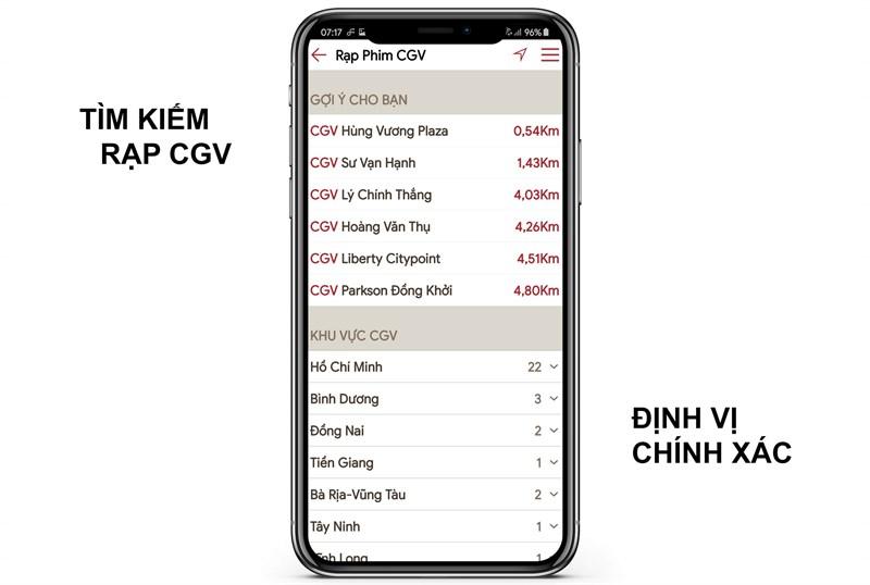 Tìm kiếm rạp CGV