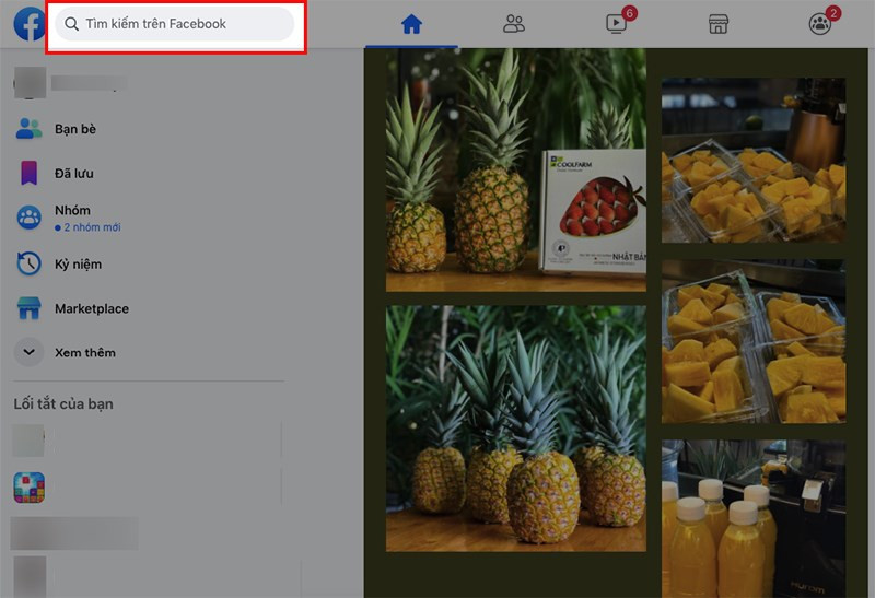 Tìm kiếm trên Facebook
