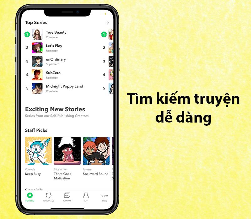Tìm kiếm truyện dễ dàng