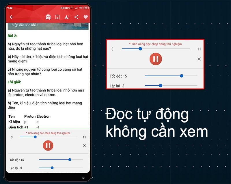 T&iacute;nh năng đọc tự động, kh&ocirc;ng cần xem, chỉ cần nghe đọc
