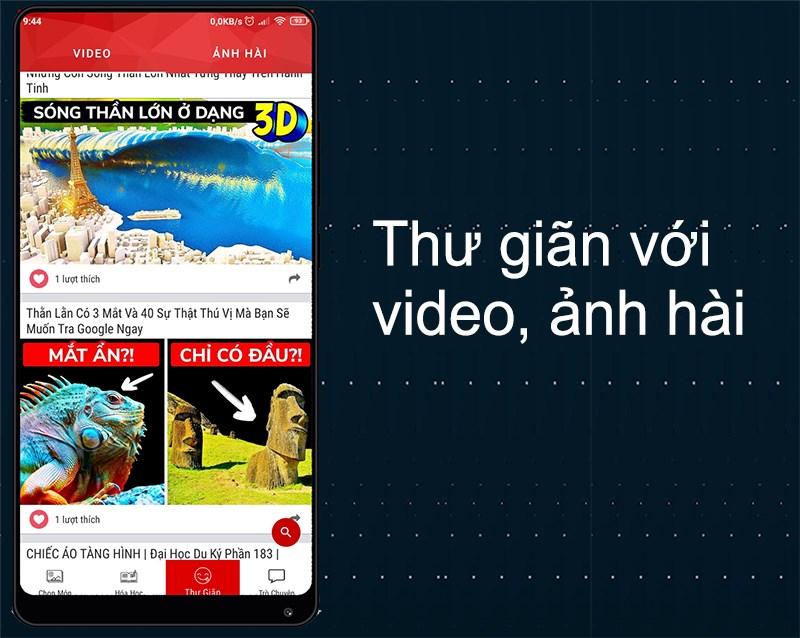 T&iacute;nh năng thư gi&atilde;n, xem video, đọc truyện xả stress