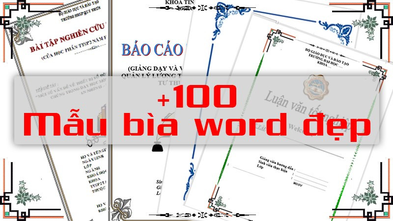 Tổng hợp mẫu bìa word đẹp