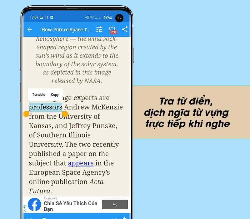 Tra từ và dịch nghĩa ngay trong ứng dụng