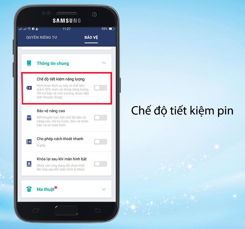 Tùy chọn tiết kiệm pin trong AppLock