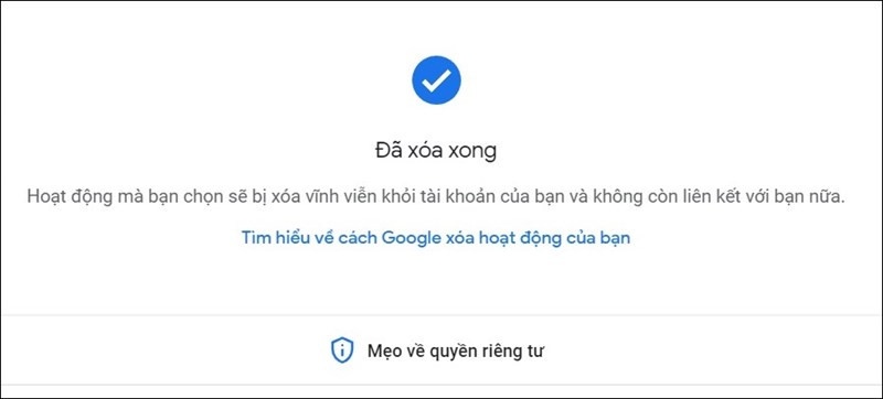 X&oacute;a lịch sử t&igrave;m kiếm YouTube th&agrave;nh c&ocirc;ng