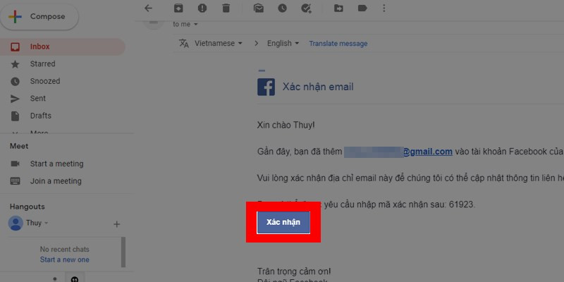 Xác nhận email