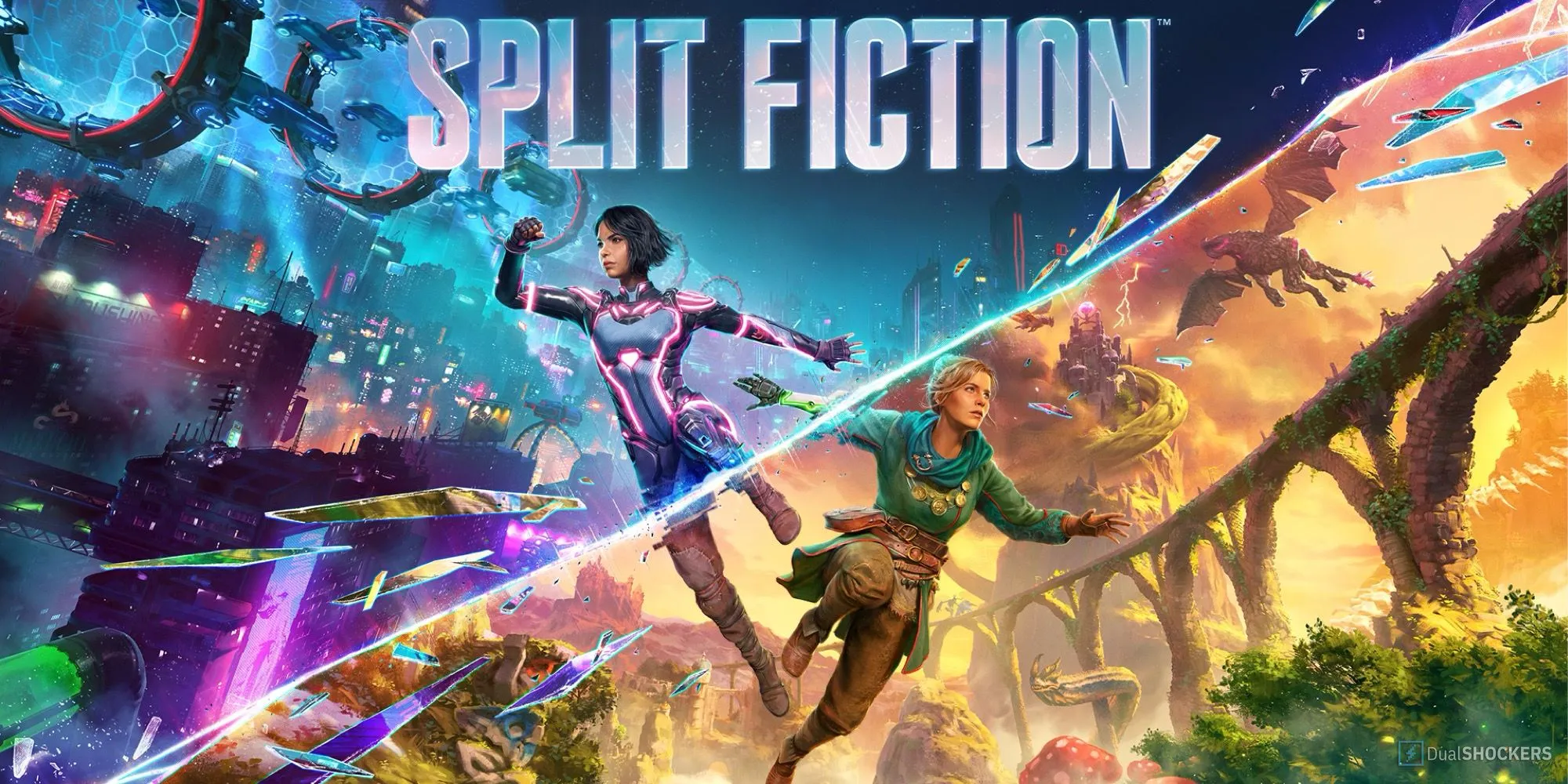 Ảnh bìa chính thức của game Split Fiction đầy cuốn hút