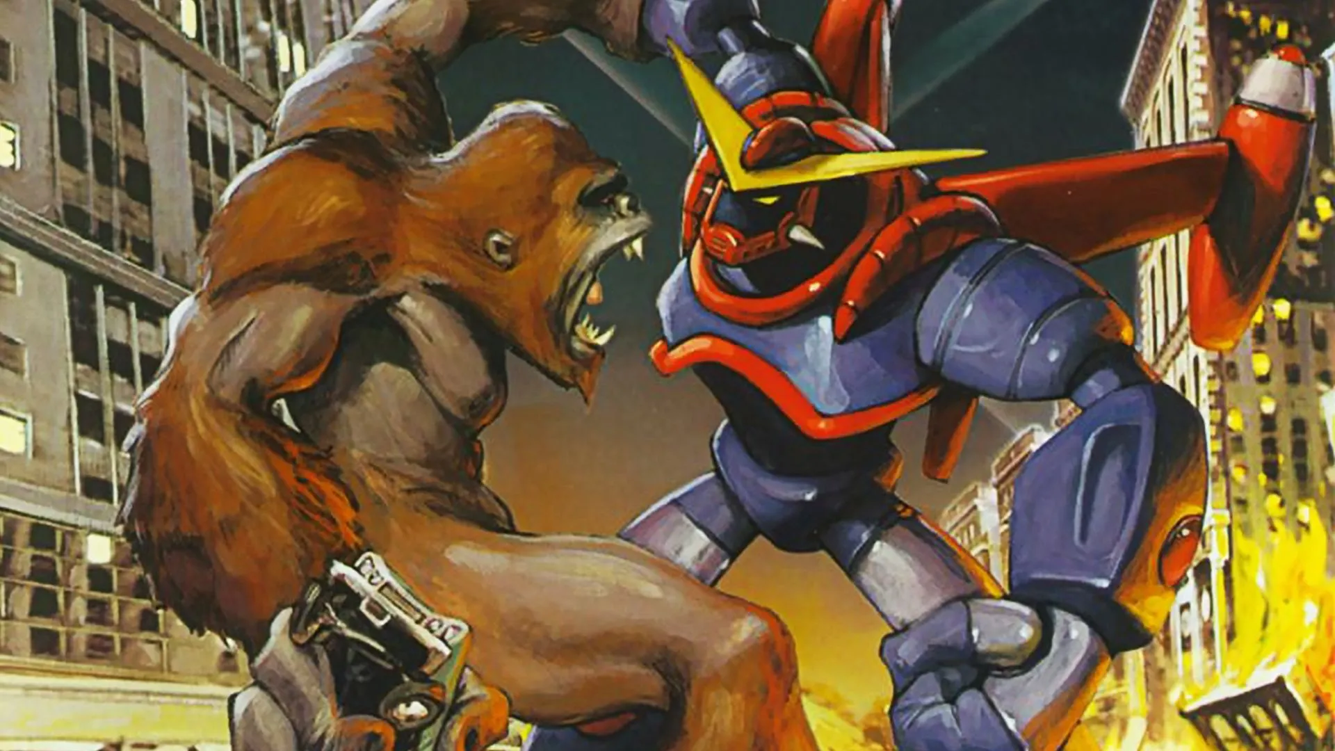 Ảnh bìa trò chơi War of the Monsters với hình ảnh quái vật khổng lồ