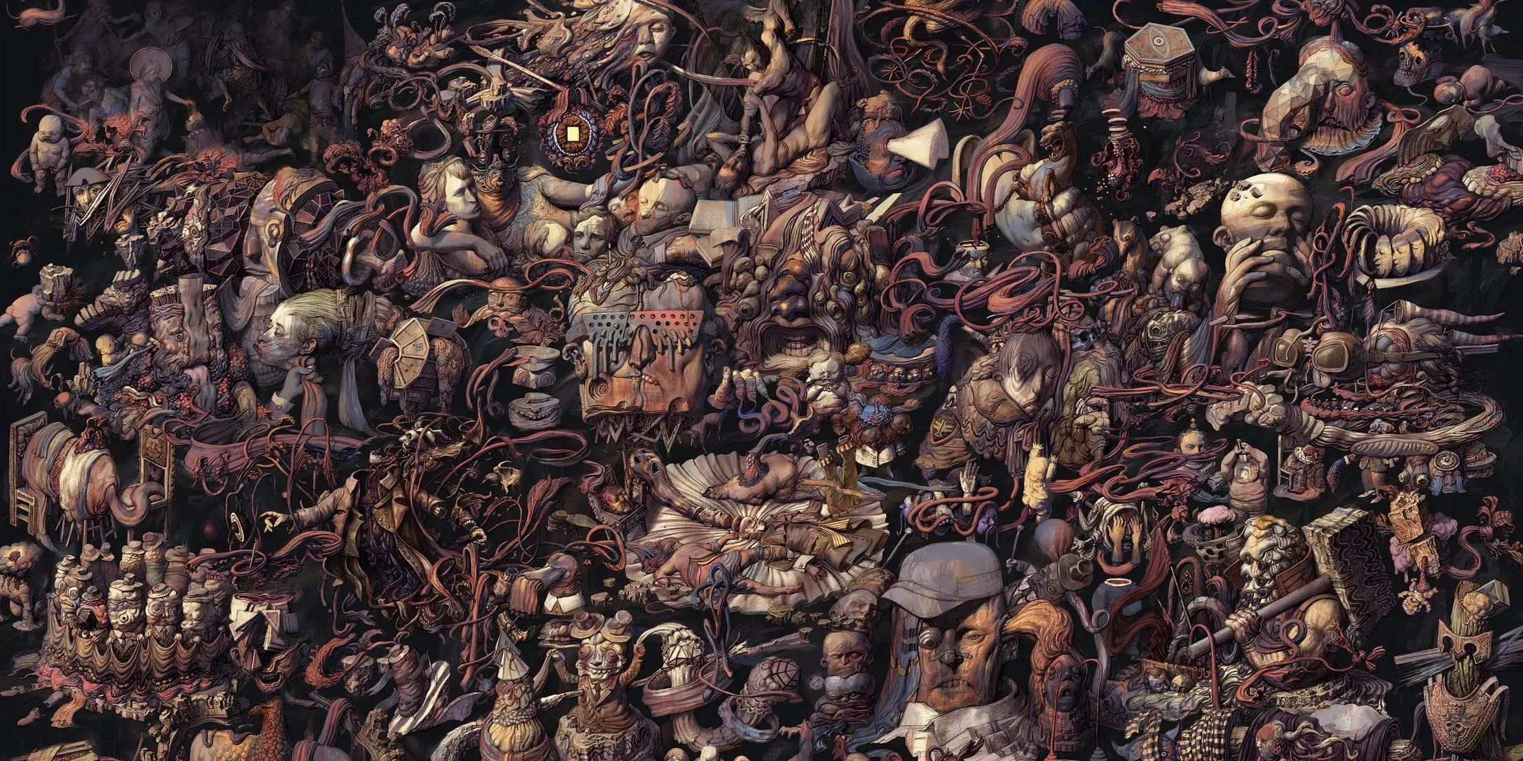 Ảnh nghệ thuật Tủ Tư Duy (Thought Cabinet) trong Disco Elysium, một cơ chế độc đáo của game
