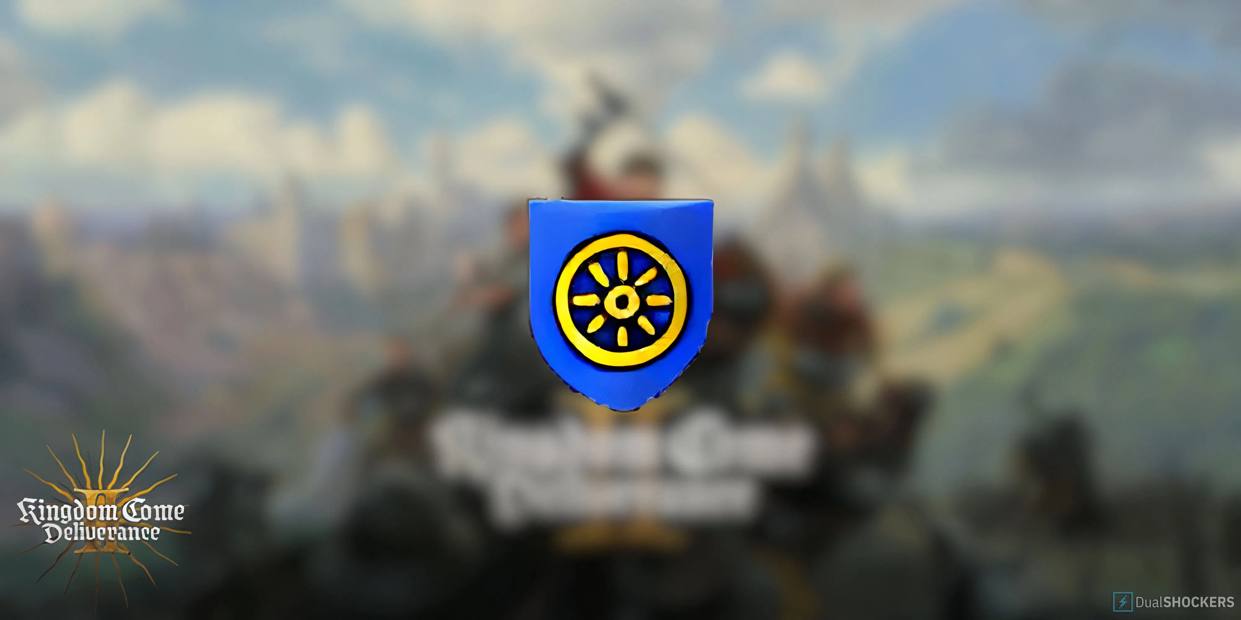 Ảnh quảng cáo và logo Kingdom Come Deliverance 2 cùng biểu tượng di chuyển nhanh trên bản đồ Kuttenberg.