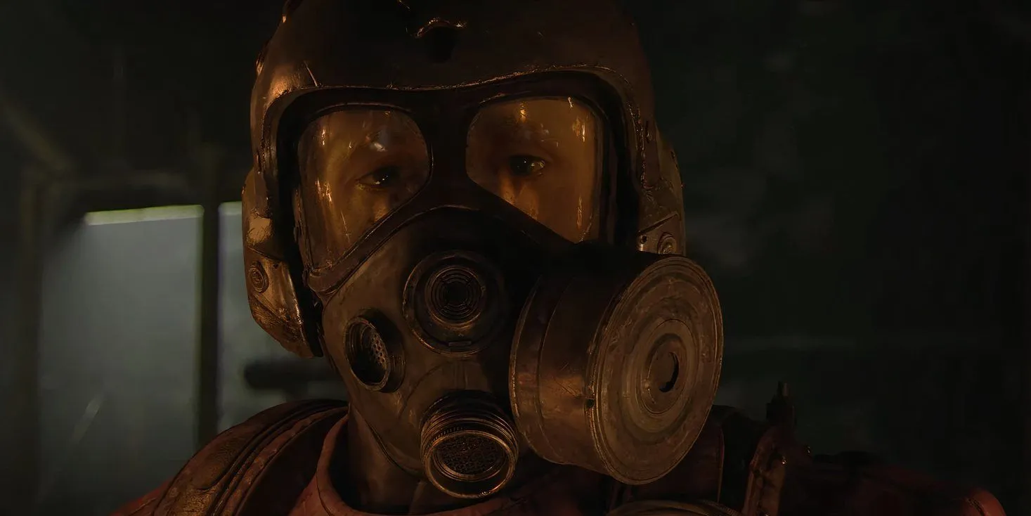 Artyom trong Metro Exodus nhìn ra khung cảnh tuyết phủ