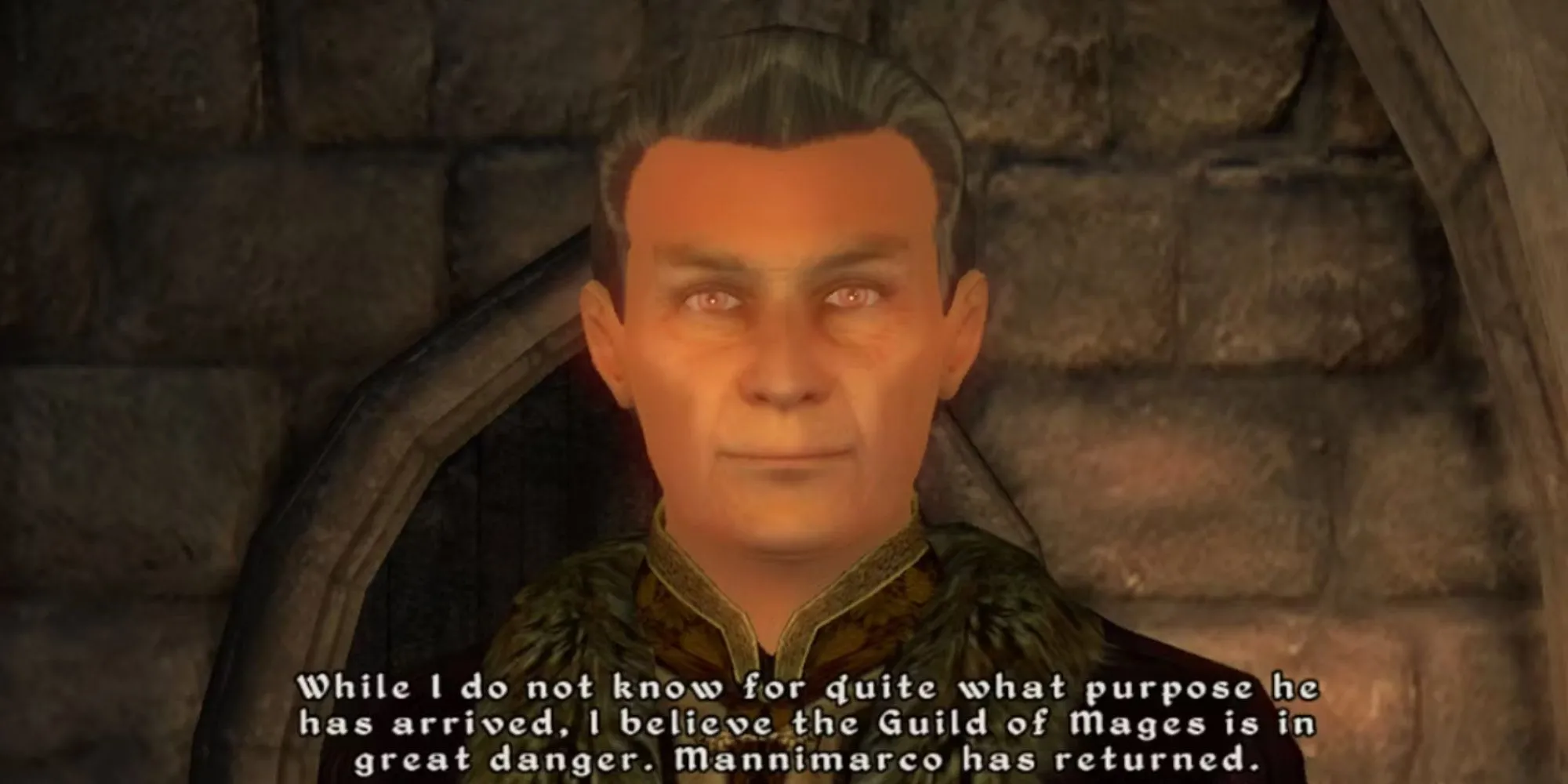 Bá tước Hassildor cảnh báo Hội Pháp Sư trong game Oblivion