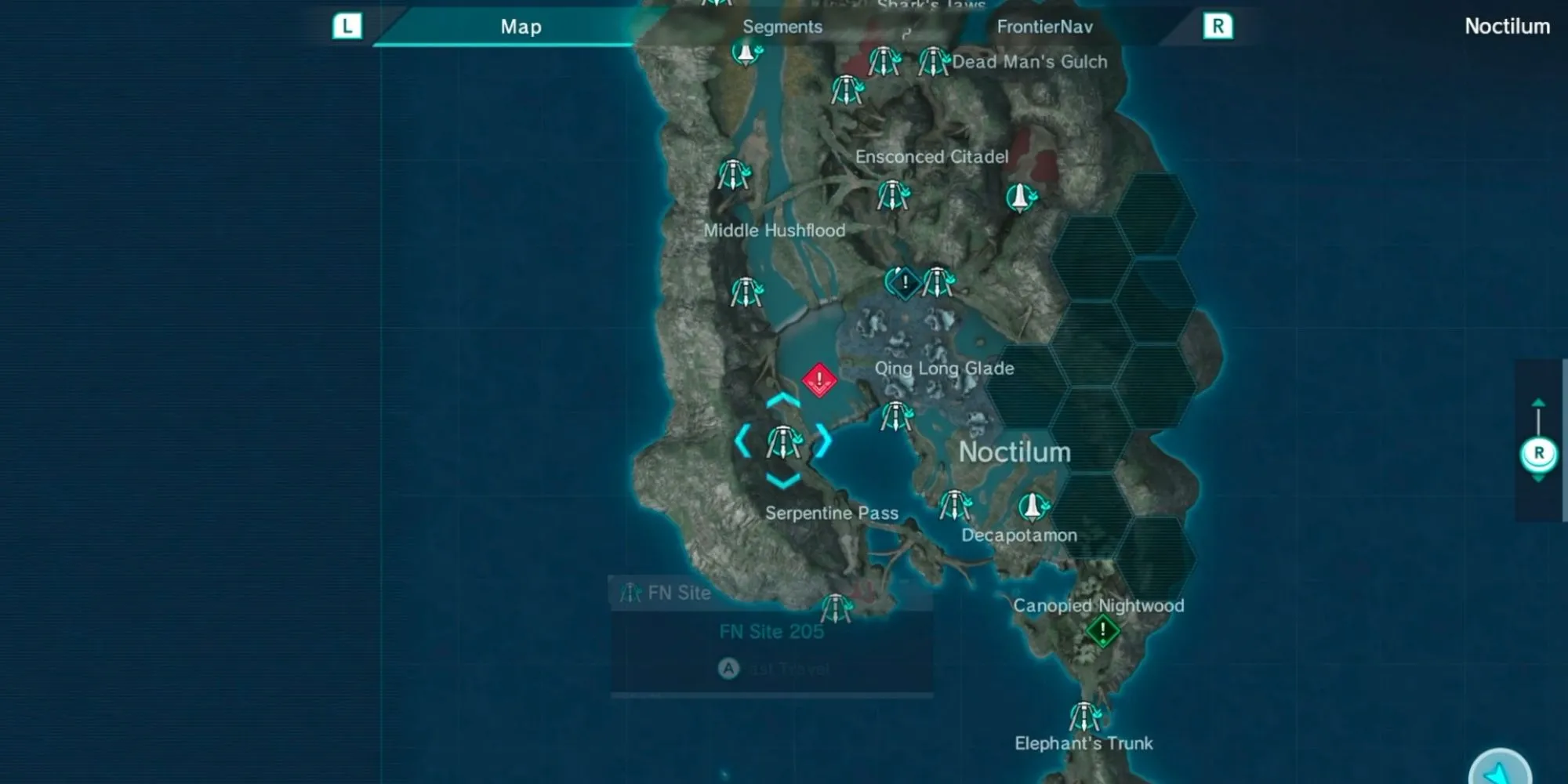 Bản đồ chi tiết của hành tinh Mira trong Xenoblade Chronicles X