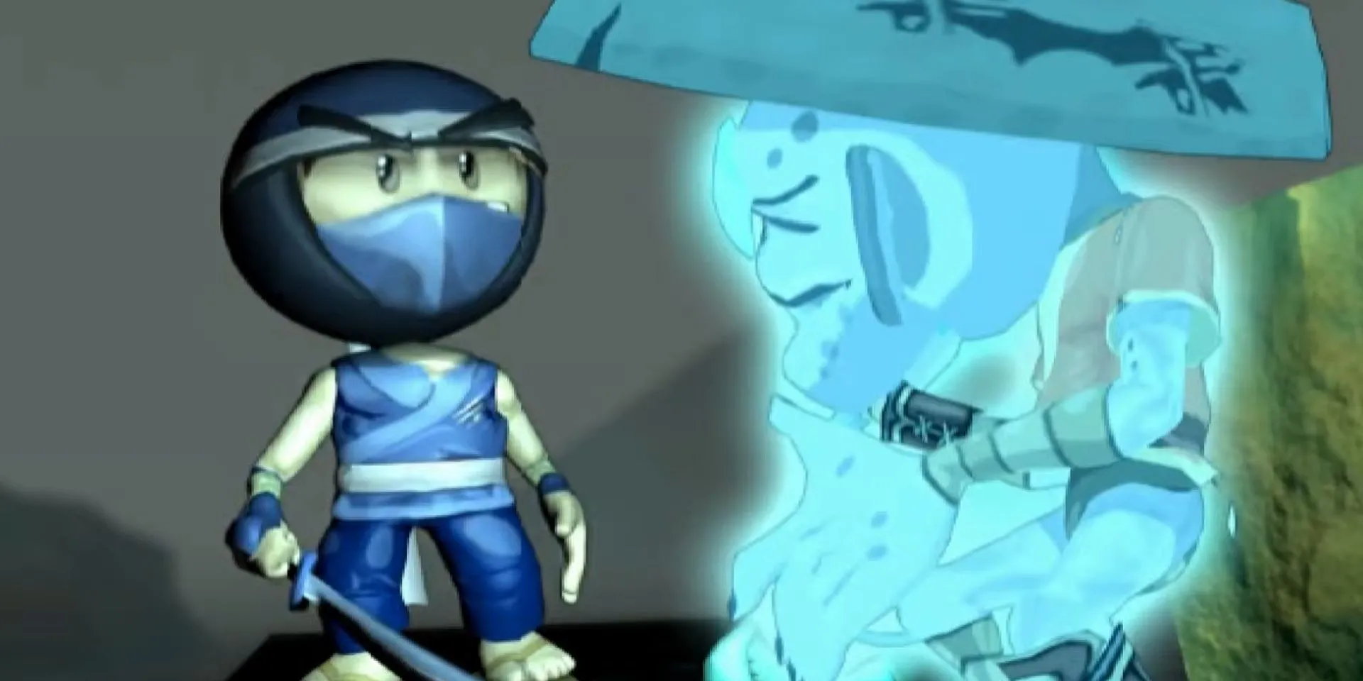 Cảnh giới thiệu nhân vật Ninja trong game platformer I-Ninja đầy thử thách