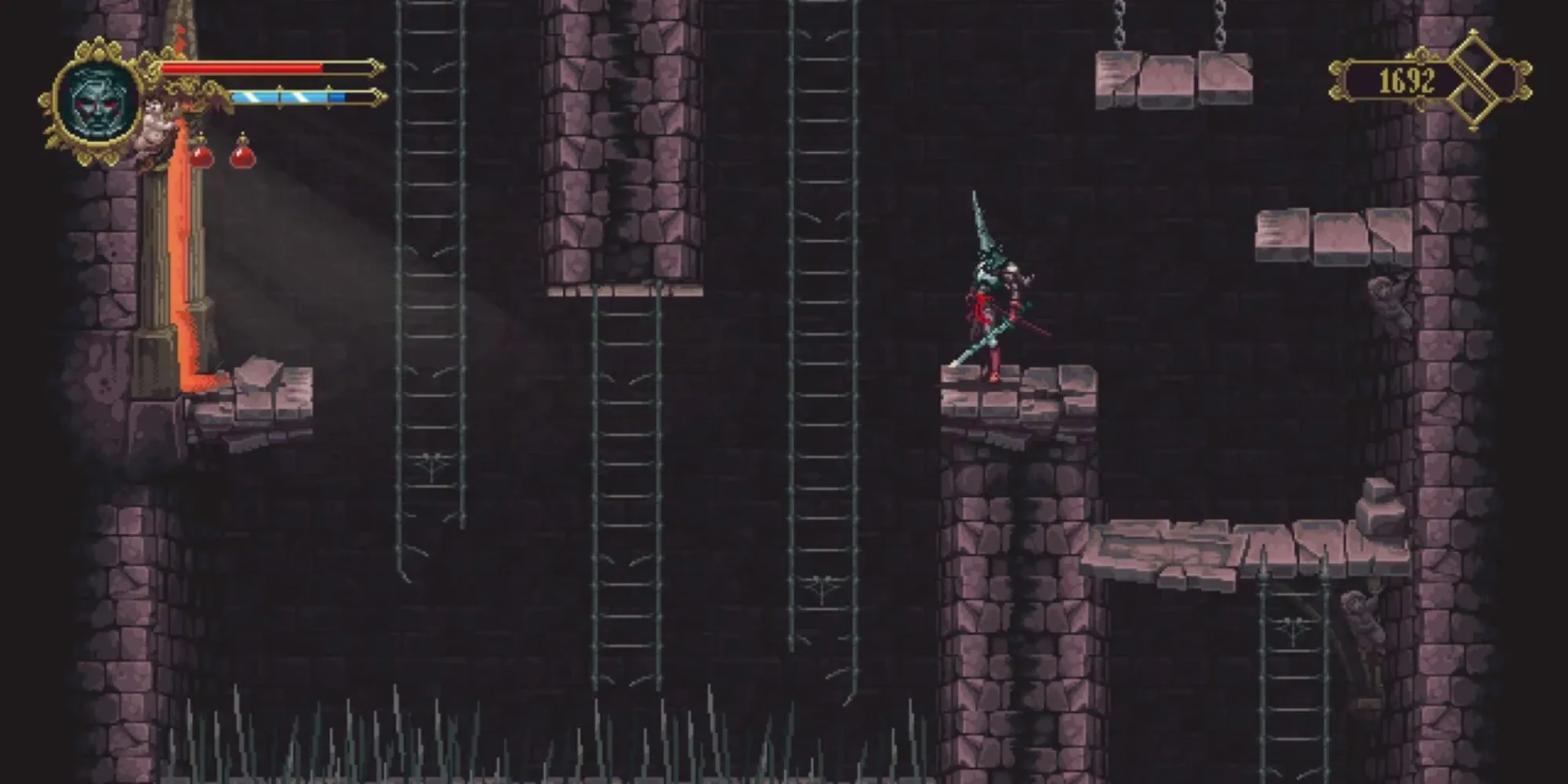 Chông tử thần trong game Blasphemous khiến người chơi chết ngay lập tức