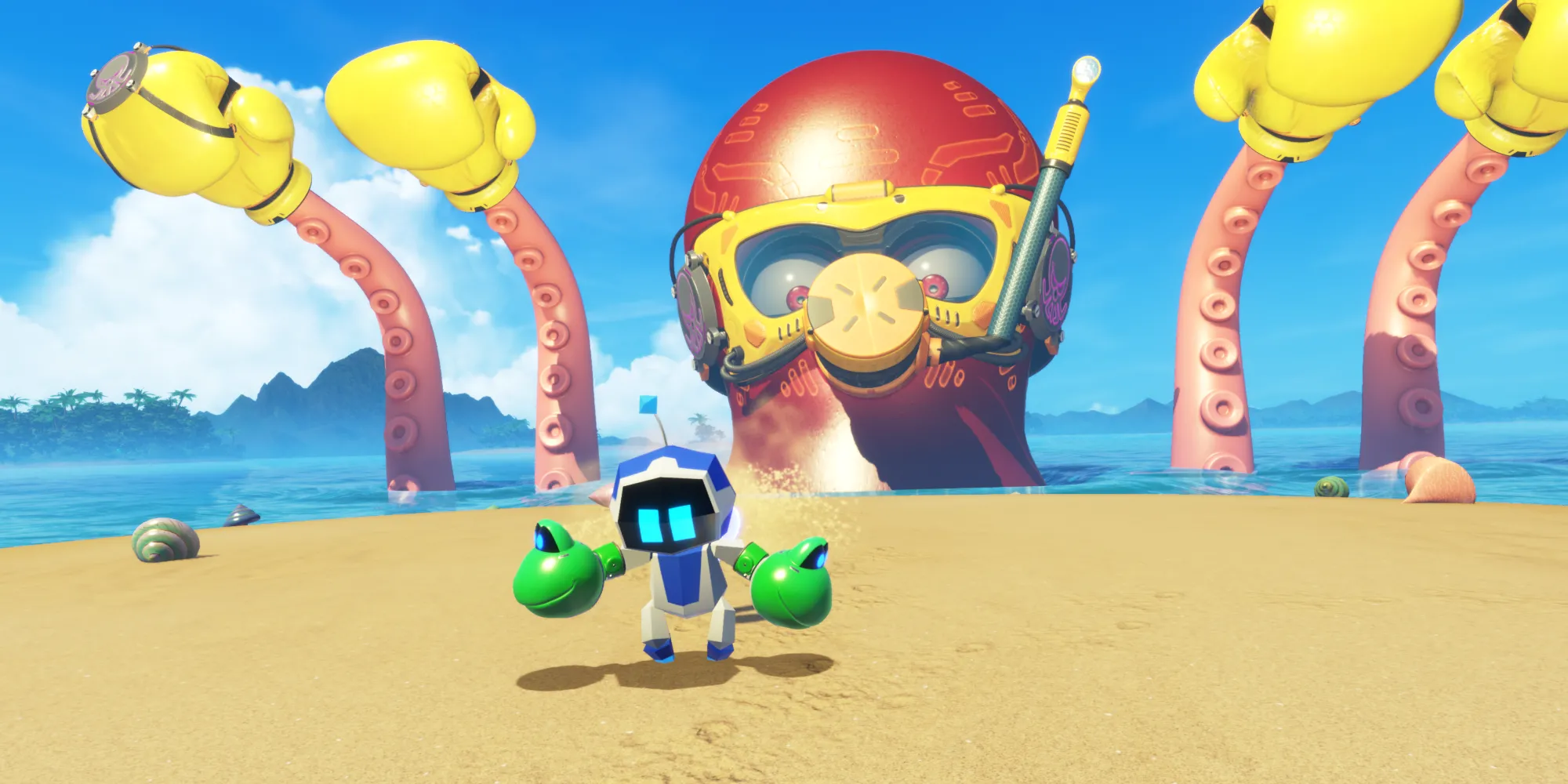 Chú robot Astro Bot trong game phiêu lưu cùng người bạn ngoài hành tinh Wakotako