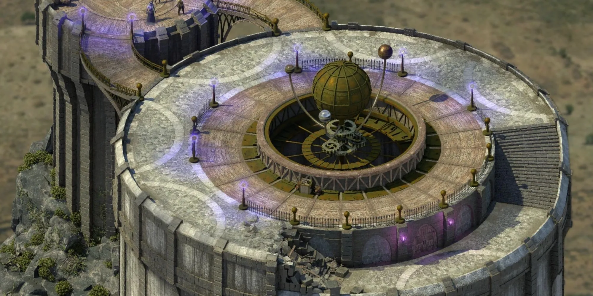 Đài quan sát của Bekarna trong game Pillars of Eternity 2 Deadfire với kiến trúc độc đáo
