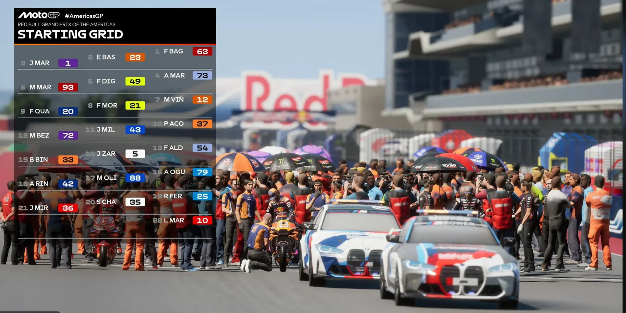 Dàn xe MotoGP 25 chuẩn bị xuất phát, thể hiện sự cải thiện về AI đối thủ