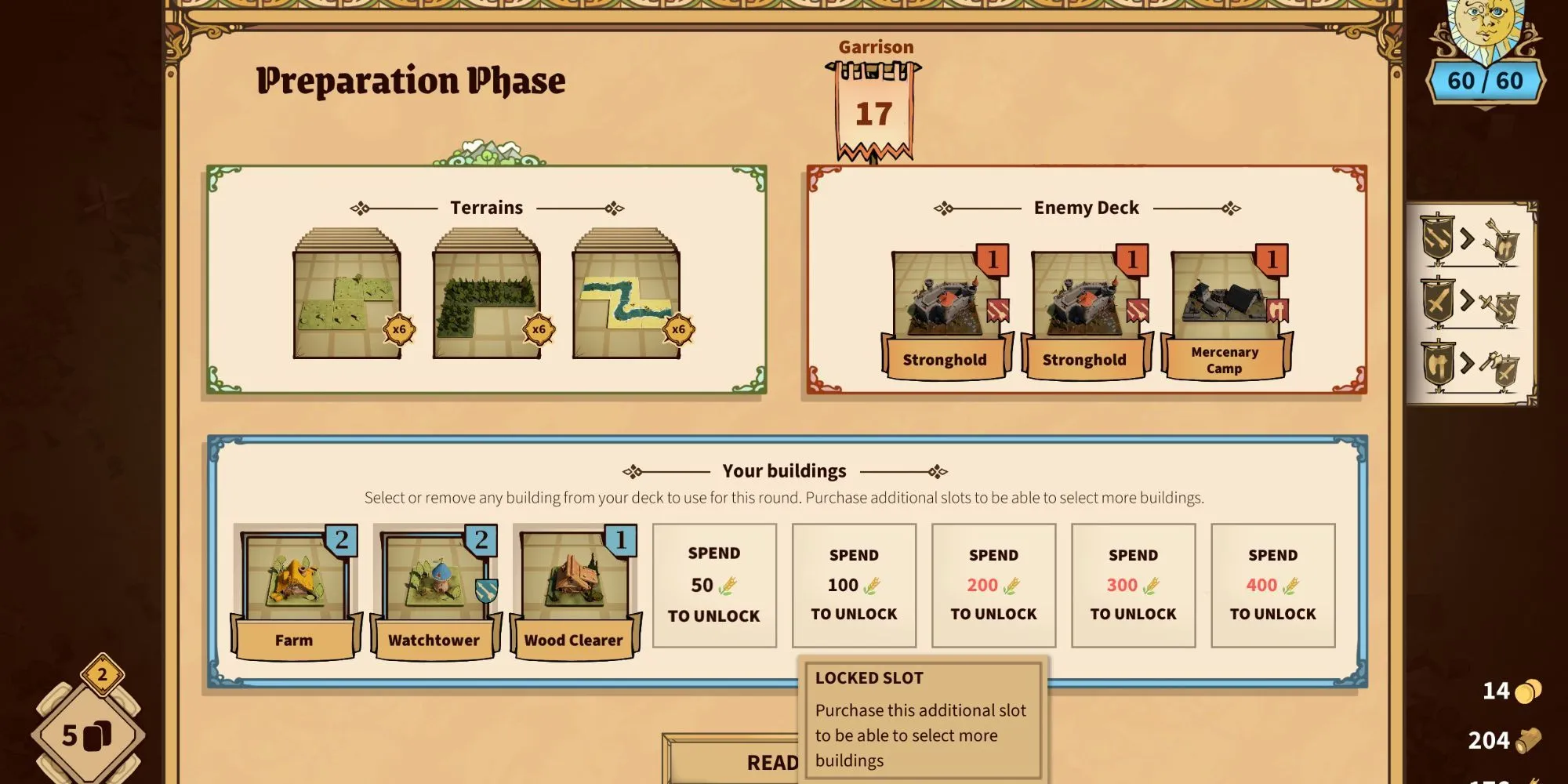 Drop Duchy Preparation Screen