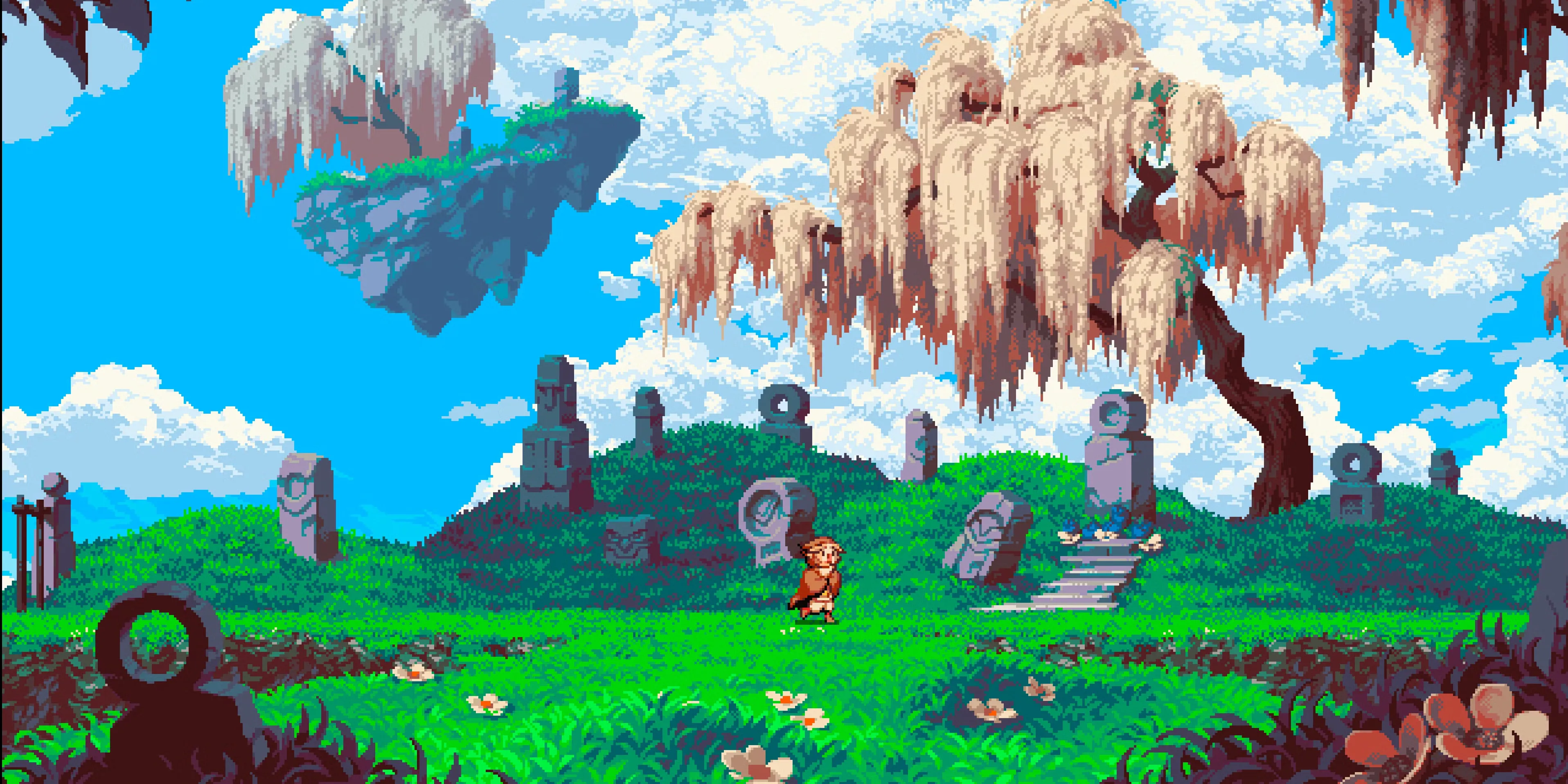 Gameplay của Owlboy, một game platformer phiêu lưu giải đố với đồ họa pixel art tuyệt đẹp.