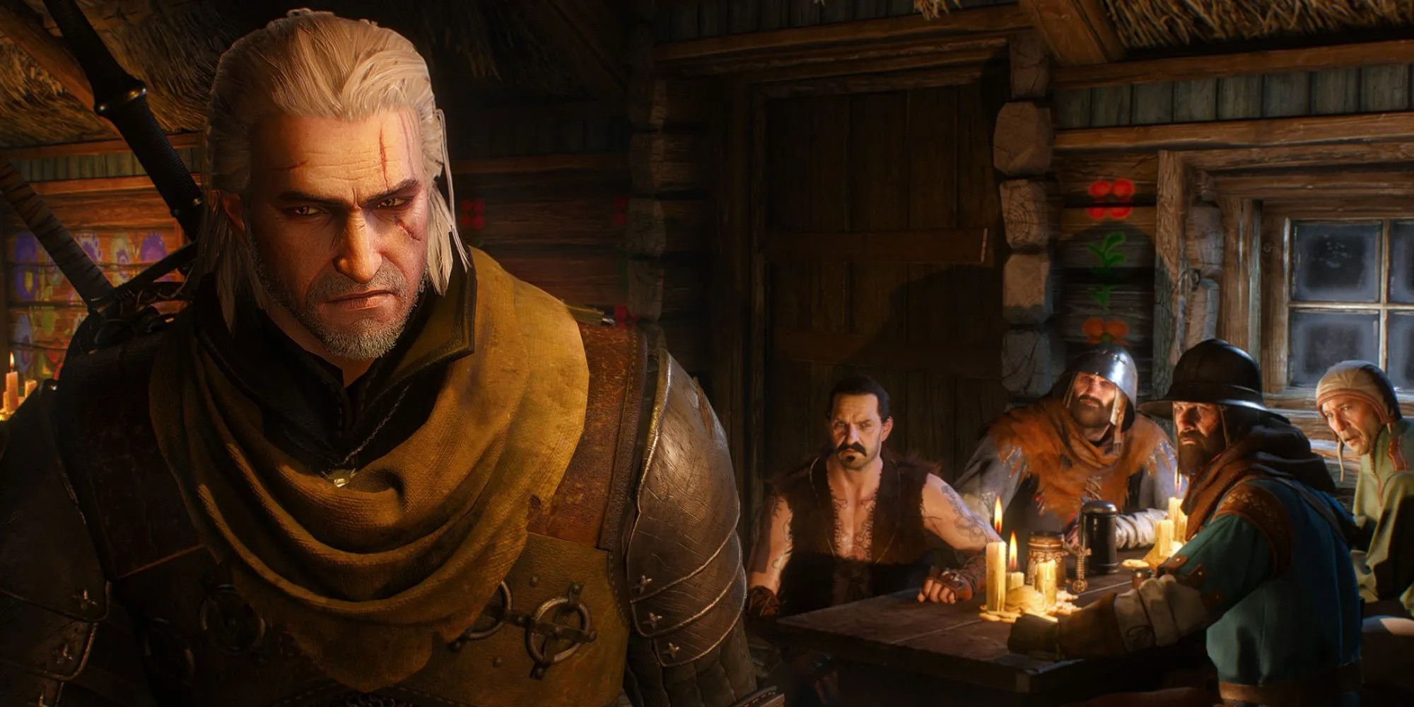 Geralt xứ Rivia chuẩn bị chiến đấu với một con quái vật Grffin trong The Witcher 3 Wild Hunt