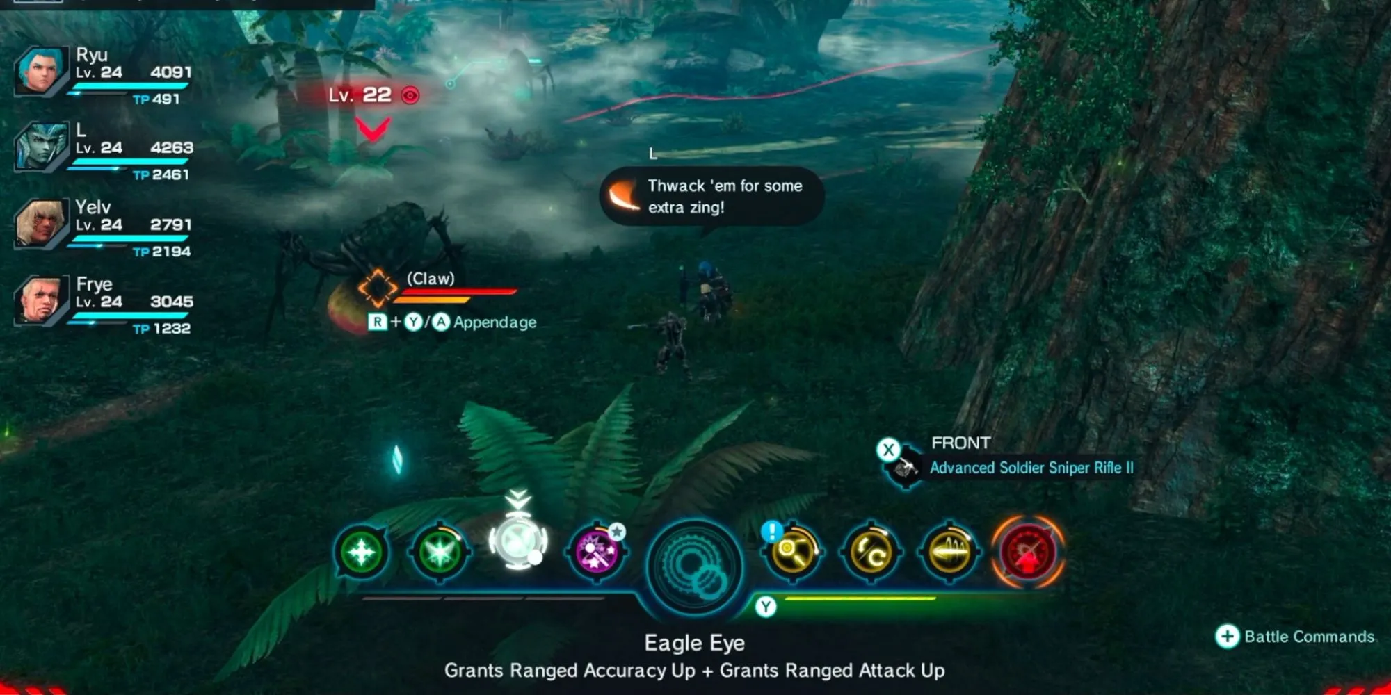 Giao diện chiến đấu đậm chất MMO trong Xenoblade Chronicles X