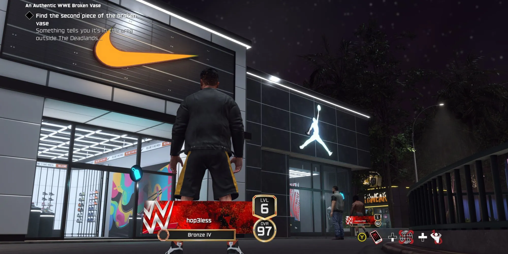 Giao diện mua sắm vật phẩm trong chế độ The Island của WWE 2K25