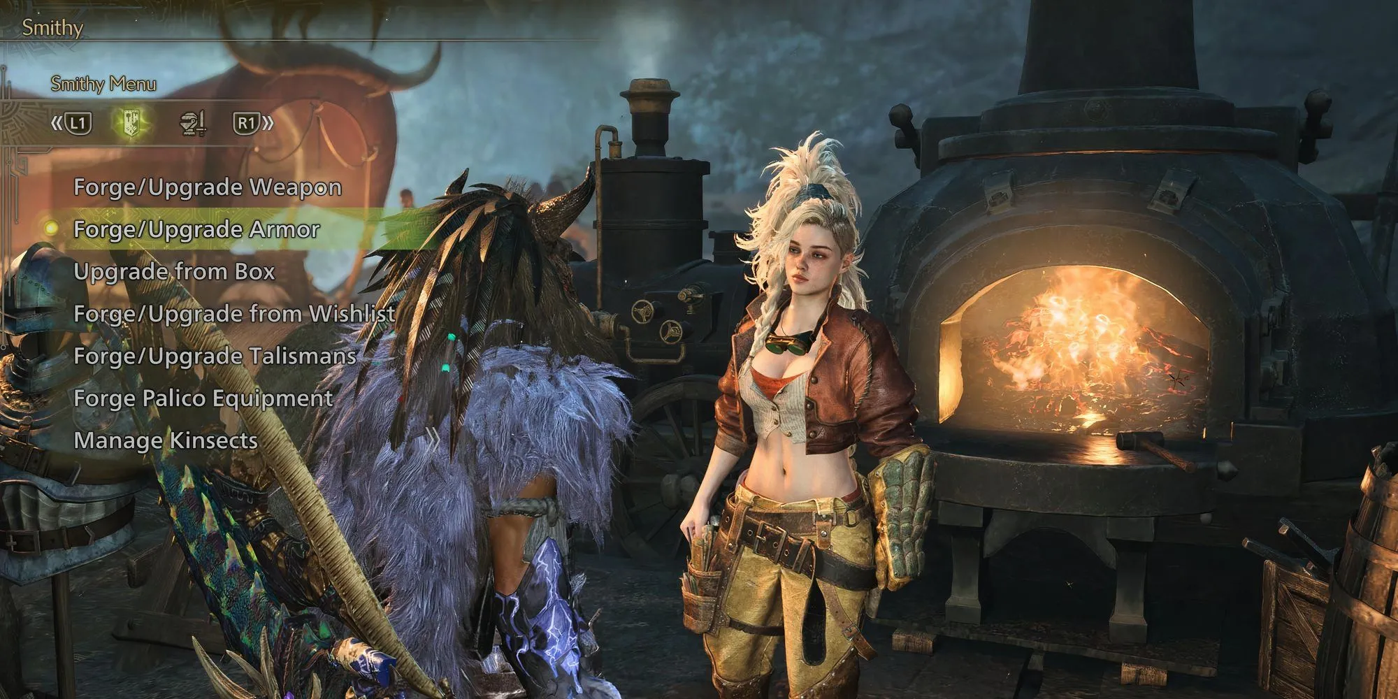 Giao diện nâng cấp kỹ năng vũ khí trong Monster Hunter Wilds