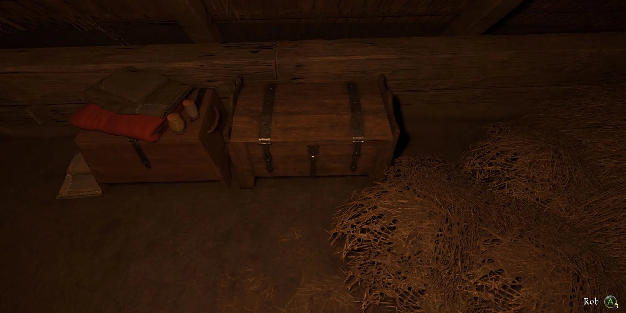Henry lấy trang phục kẻ trộm từ rương tại nhà tắm Zhelejov trong Kingdom Come Deliverance 2