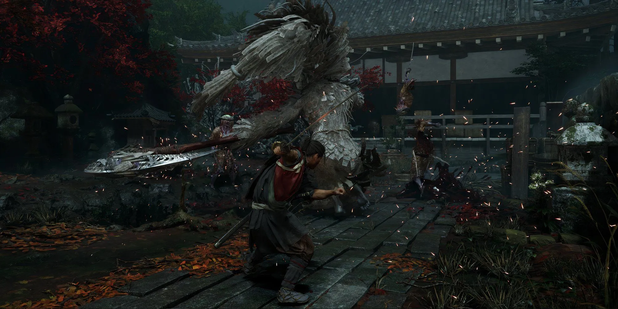 Hình ảnh gameplay Onimusha Way of the Sword, nhân vật Miyamoto Musashi chiến đấu