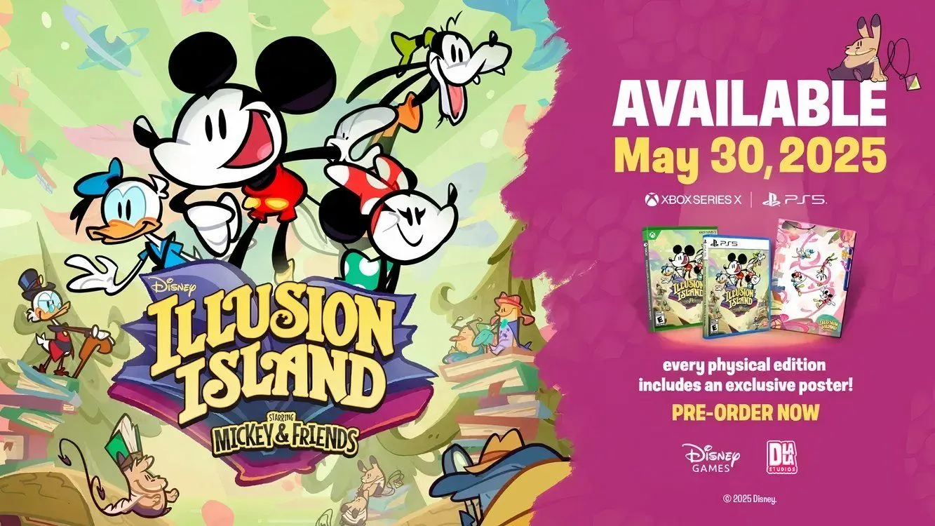 Disney Illusion Island: Game Chuột Mickey đổ bộ PC, PS5, Xbox 1 Hình ảnh quảng bá Disney Illusion Island Starring Mickey & Friends với Mickey, Minnie, Donald và Goofy sẵn sàng cho cuộc phiêu lưu trên đảo Monoth.