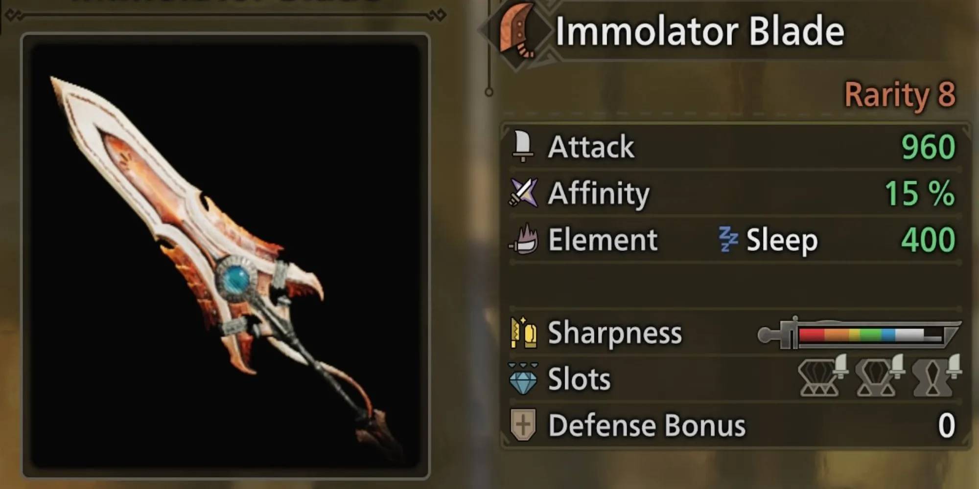 Immolator Blade Greatsword gây ngủ từ Nerscylla trong Monster Hunter Wilds